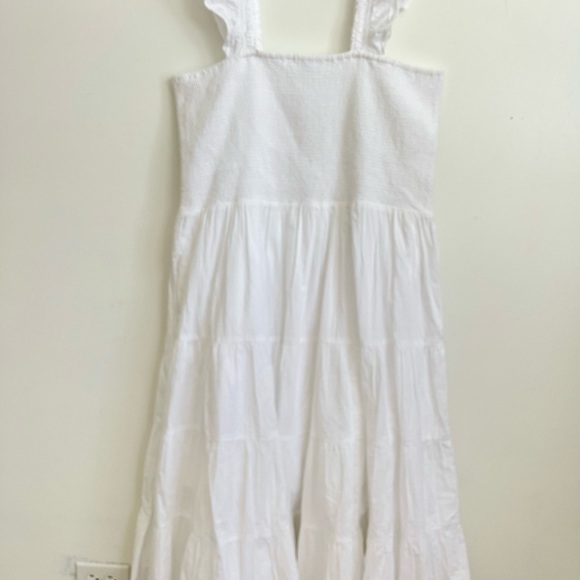 Lands’ End Women’s Dobby Smocked Ruffle Cotton Lined Tiered Dress Pockets2X NWOT - Picture 2 of 9
